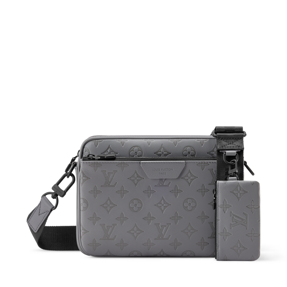 LOUIS VUITTON グレー メッセンジャーバッグ Trio Messenger Monogram Shadow Leather - New In Bags - M27185